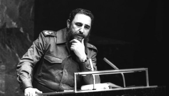 Fidel pronuncia un memorable discurso en el XXXIV Periodo de Sesiones de la Asamblea General de ONU, como presidente de los Países No Alineados. Foto: Joaquin Viñas. Fecha: 12.10.1979.