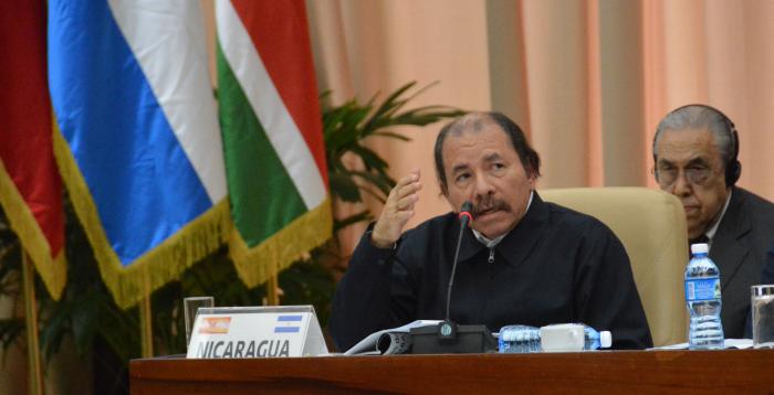 El presidente de Nicaragua, Daniel Ortega Saavedra, denunció todas las políticas intervencionistas contra su país. Foto: Juvenal Balán 