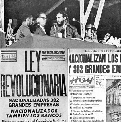 Al clausurar el I Congreso Latinoamericano de Juventudes, en el Estadio del Cerro, Fidel anuncia la nacionalización de empresas estadounidenses radicadas en Cuba Autor: Juventud Rebelde