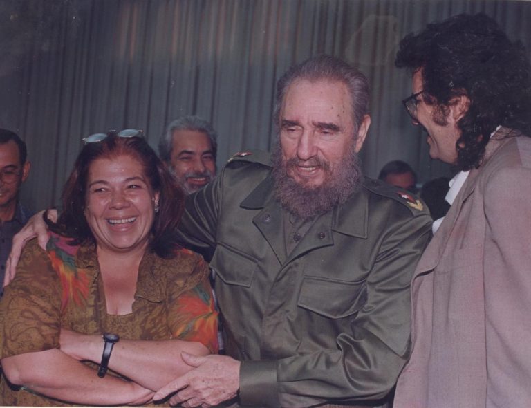Corina Mestre, Fidel y Abel Prieto.