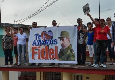 El pueblo santiaguero recibe a la Caravana de la Libertad con las cenizas del líder Histórico de la Revolución Cubana Comandante en Jefe Fidel Castro, el 3 de diciembre de 2016.