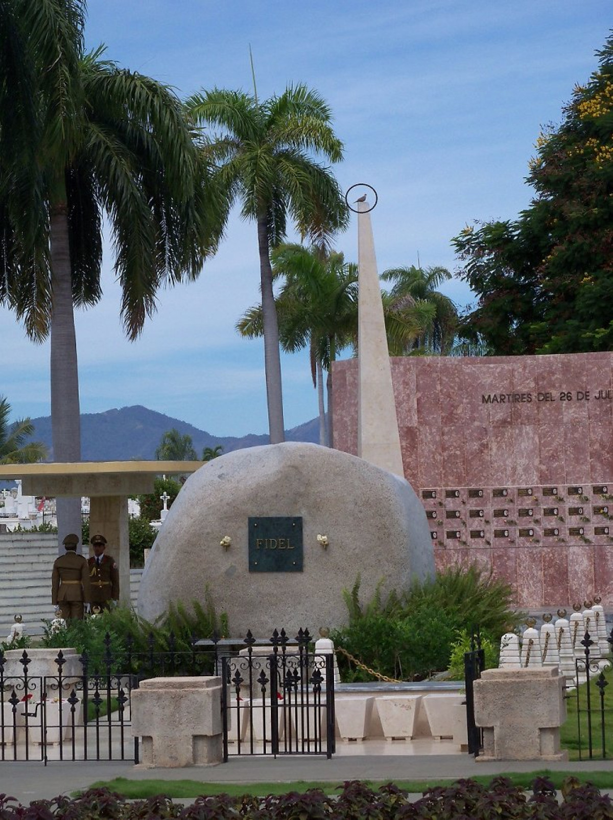 Una de las palomas que pueden verse en las cercanías del monumento funerario que atesora las cenizas de Fidel Autor: Jorge Luis Guibert 