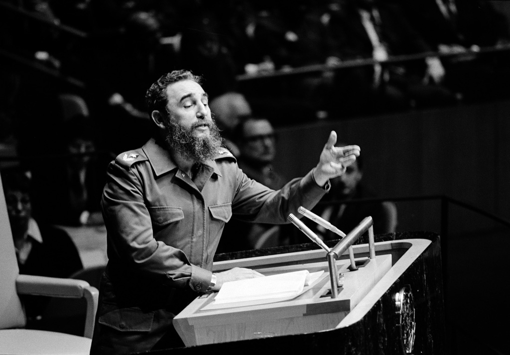 Fidel Castro Ruz, líder de la Revolución cubana, habla ante la Asamblea General de la ONU en octubre de 1979.