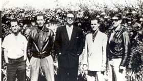 Miguel Saavedra, Cándido González, Fidel Castro y Faustino Pérez (de izquierda a derecha), durante los últimos días en México.