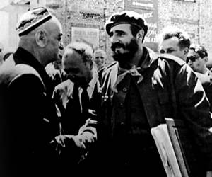 Encuentro de Fidel Castro con J. Tursunkúlov, tres veces Héroe del Trabajo Socialista.