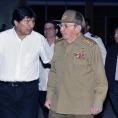 Evo Morales junto a Raúl Castro Ruz