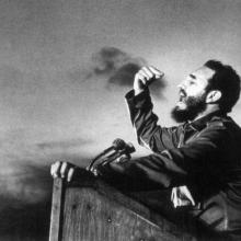 Fidel delivers a speech circa 1960. Photo: Osvaldo Salas