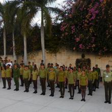 Los jóvenes del Ministerio del Interior de Villa Clara homenajeron al Comandante Ernesto Che Guevara y a los caídos en la defensa de la Patria.