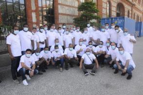 Mitglieder der kubanischen medizinischen Brigade Henry Reeve, die in Turin COVID-19 bekämpften. Foto: Autor