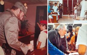 En el colegio electoral se exhiben fotografías de varias votaciones de Fidel. Fotos: Cortesía de la Oficina de Publicaciones del Consejo de Estado