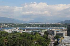 Una vista de Ginebra desde el Hotel Intercontinental, frente al lago Lemán. Foto: Kalia Venereo/Dominio Cuba.