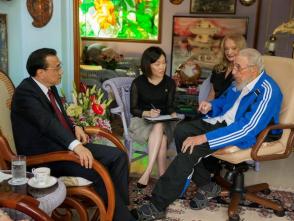 Fidel Castro recibe a Li Keqiang Primer Ministro de China