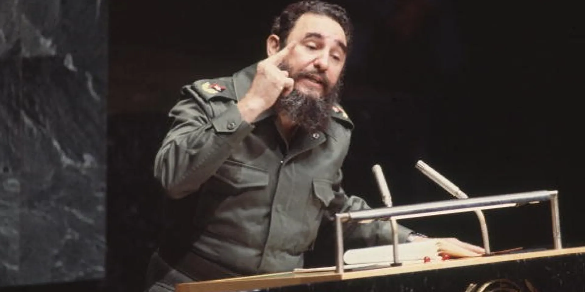 Fidel pronuncia un memorable discurso en el XXXIV Periodo de Sesiones de la Asamblea General de ONU, como presidente de los Países No Alineados, el 12 de octubre de 1979.