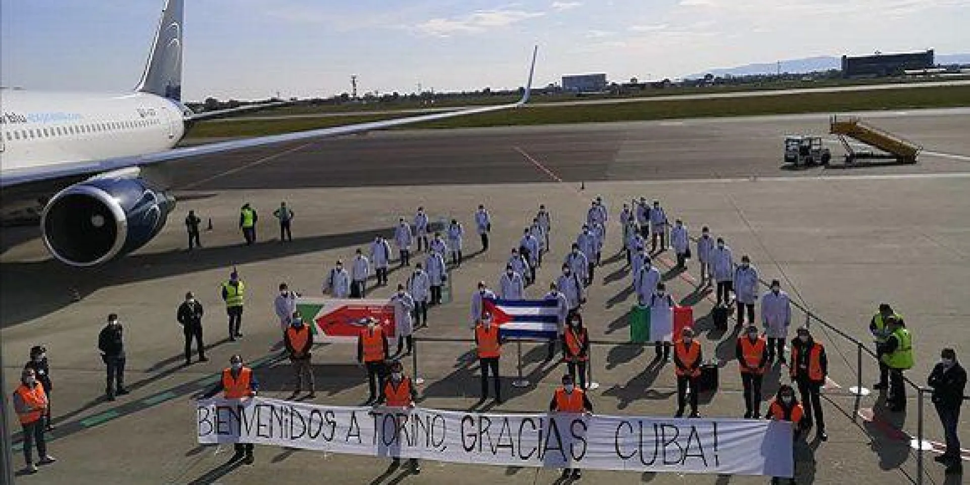 Dal suo arrivo a Torino la brigata medica cubana ha ricevuto espressioni di gratitudine. Photo: Heidy Villuendas