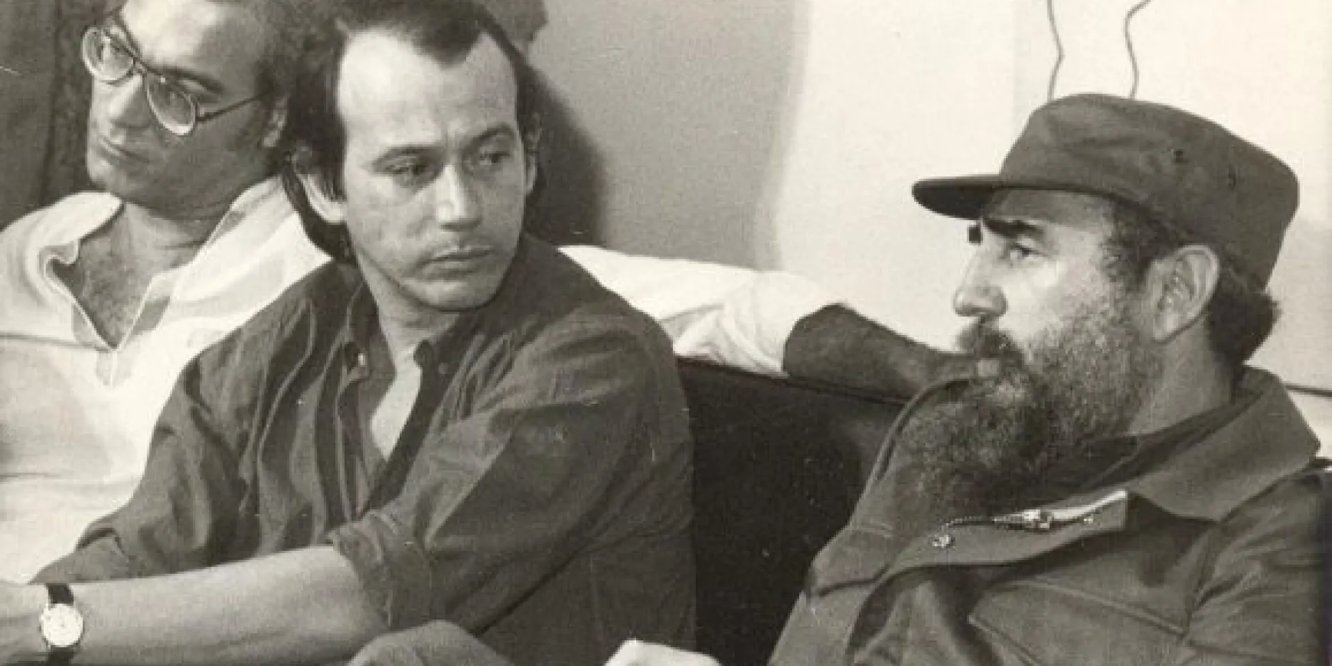 Silvio Rodríguez, Vicente Feliú y Fidel en Casa de las Américas.