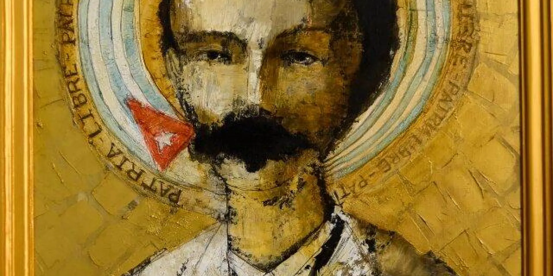 Obra dedicada a Martí, de la exposición personal Buscando el sol, de Mario Fabelo Estrada.