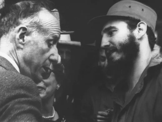 Fidel Castro junto periodista norteamericano Herbert Matthews.