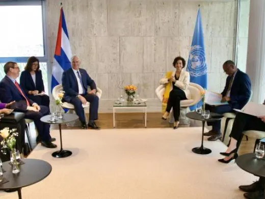 Díaz-Canel significó que cada vez que viene a la Unesco se siente como en casa, y agradeció. Foto: Alejandro Azcuy Domínguez Díaz-Canel significó que cada vez que viene a la Unesco se siente como en casa, y agradeció. Foto: Alejandro Azcuy Domínguez