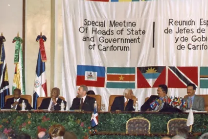 fidel en Reunión Especial de Jefes de Estado y de Gobierno del Cariforo en República Dominicana