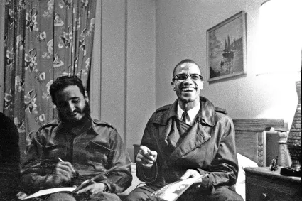 fidel y líder afroamericano Malcom X