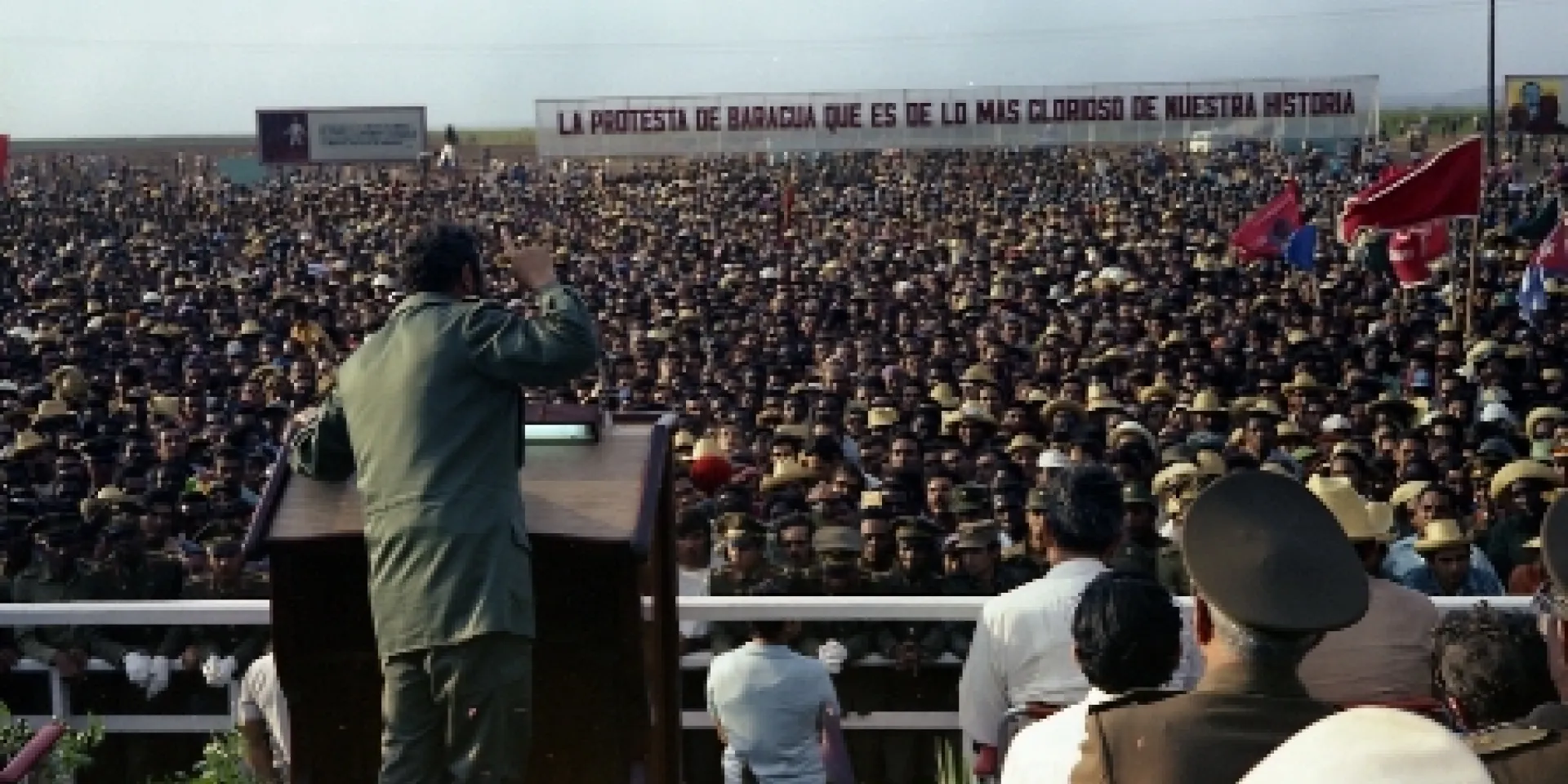 Fidel Castro pronuncia discurso en el acto de conmemoración del centenario de la Protesta de Baraguá, Municipio "Julio Antonio Mella", 15 de marzo de 1978. Foto: Sitio Fidel Soldado de las Ideas