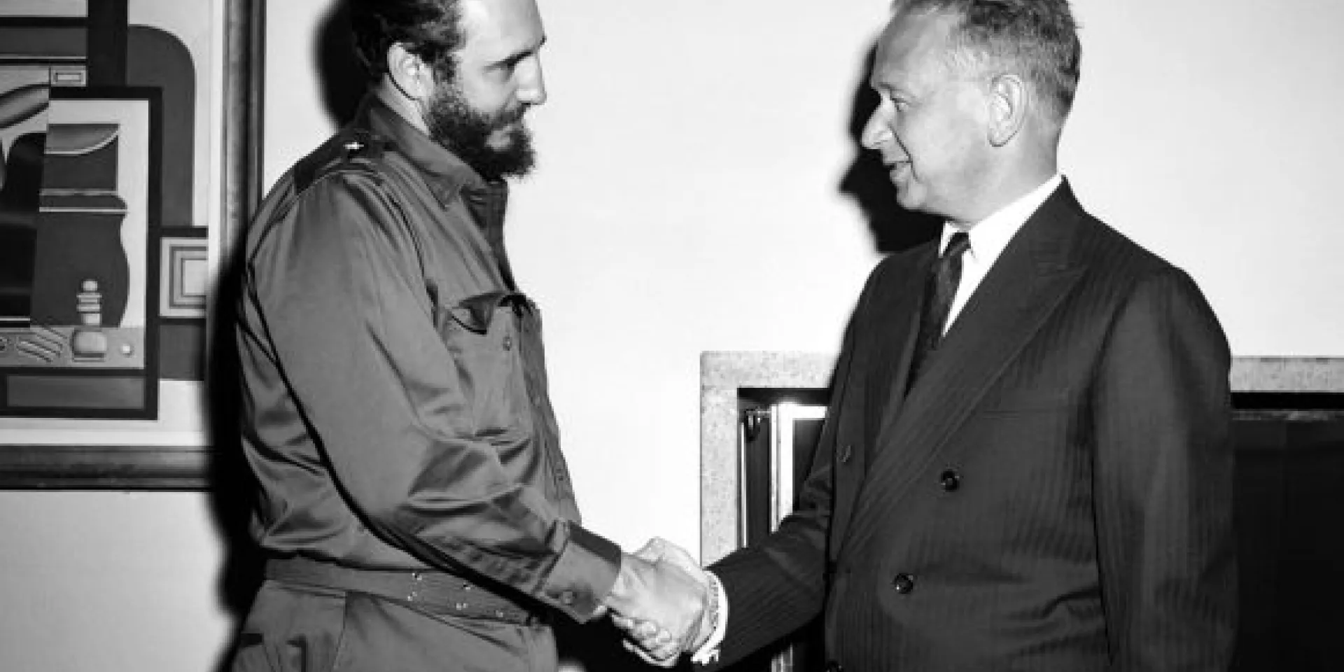 Fidel Castro se reúne con el Secretario General de la ONU Dag Hammarskjold, 22 de abril de 1959. Foto: Revolución / Sitio Fidel Soldado de las Ideas.
