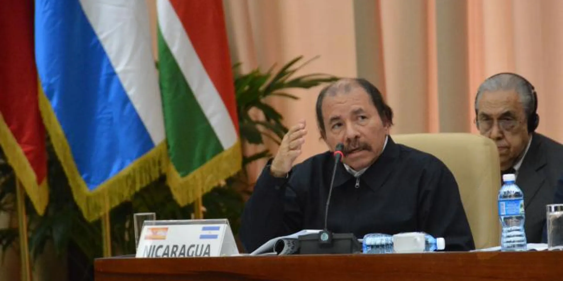 El presidente de Nicaragua, Daniel Ortega Saavedra, denunció todas las políticas intervencionistas contra su país. Foto: Juvenal Balán