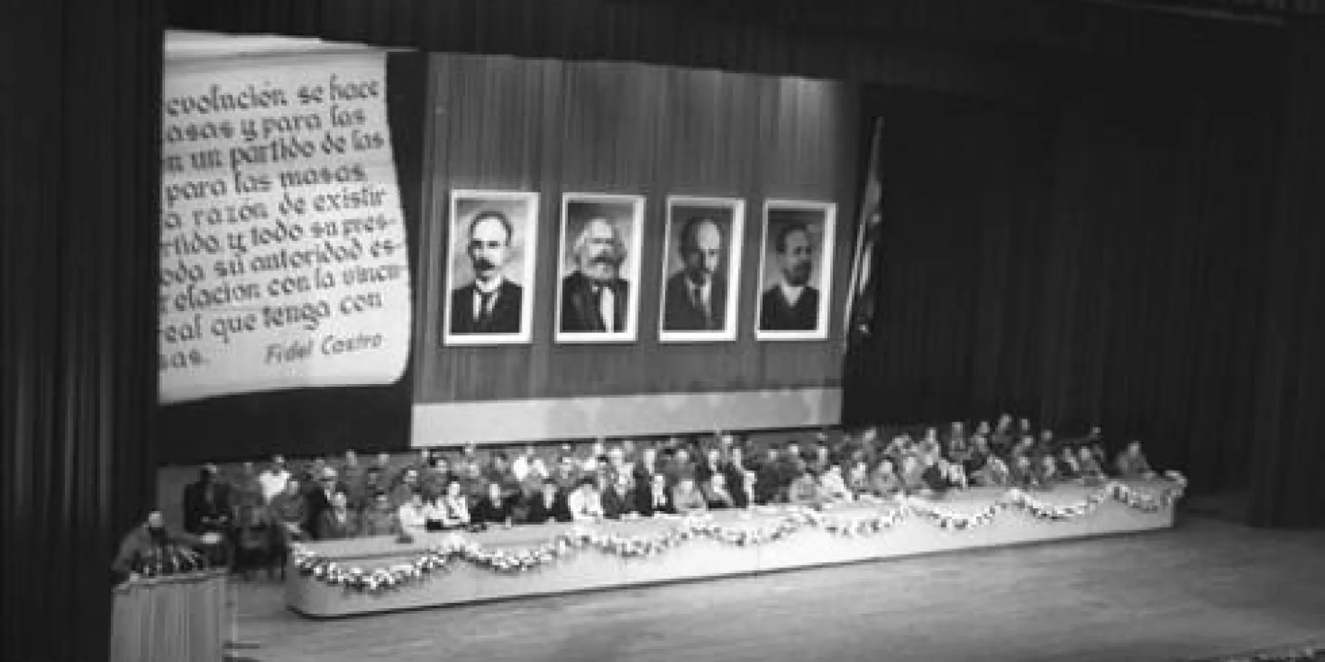 Comandante en Jefe Fidel Castro Ruz presents members of the Communist Party of Cuba’s first Central Committee. Photo: Jorge Oller