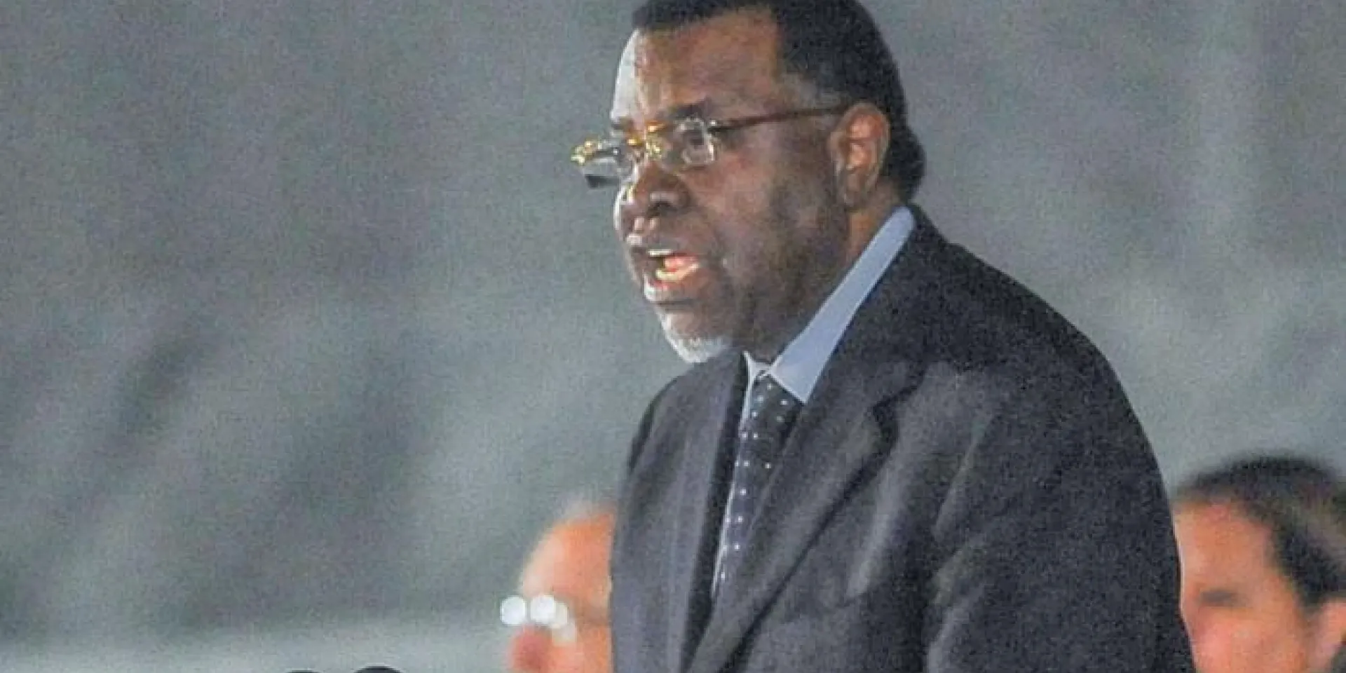 Presidente de Namibia, Hage Geingob, en la Plaza de la Revolución