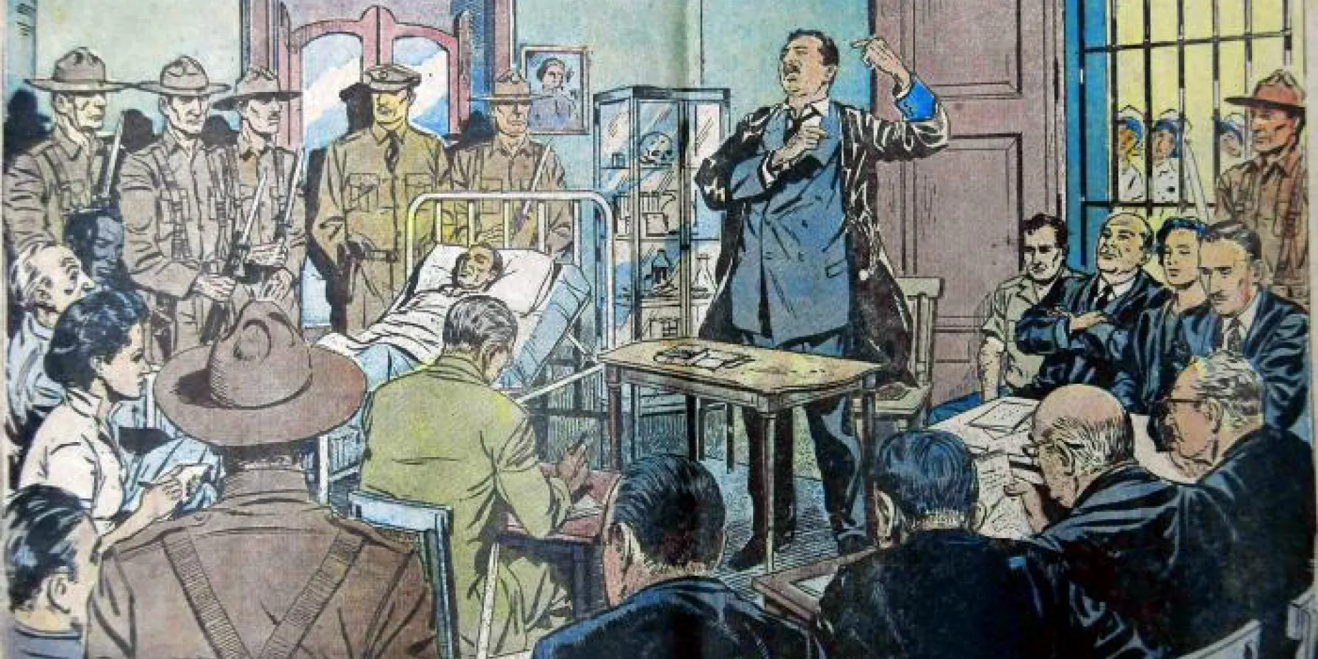 El juicio del Moncada resaltó los valores del Fidel jurista, que convertiría su alegato en el programa político de la Revolución. Foto: Dibujo de H. Maza