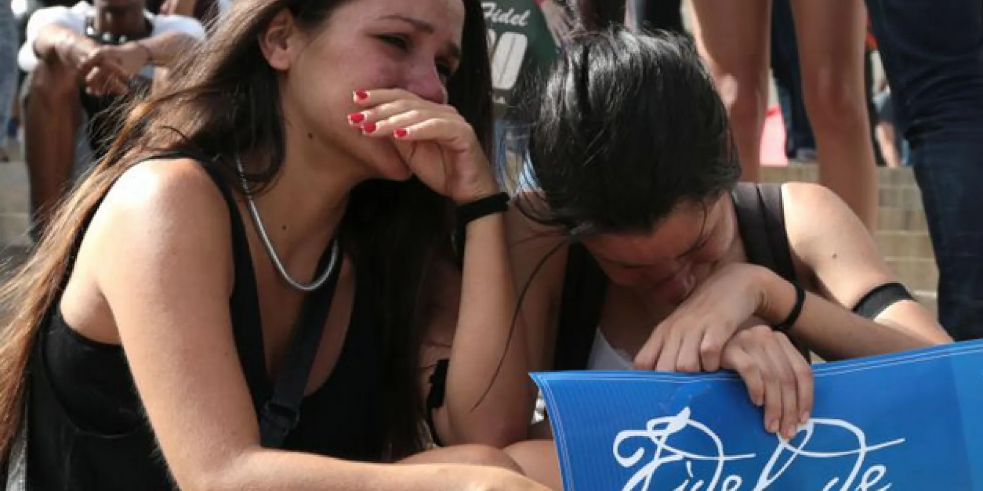 Students gathered at the University of Havana to pay tribute to Fidel