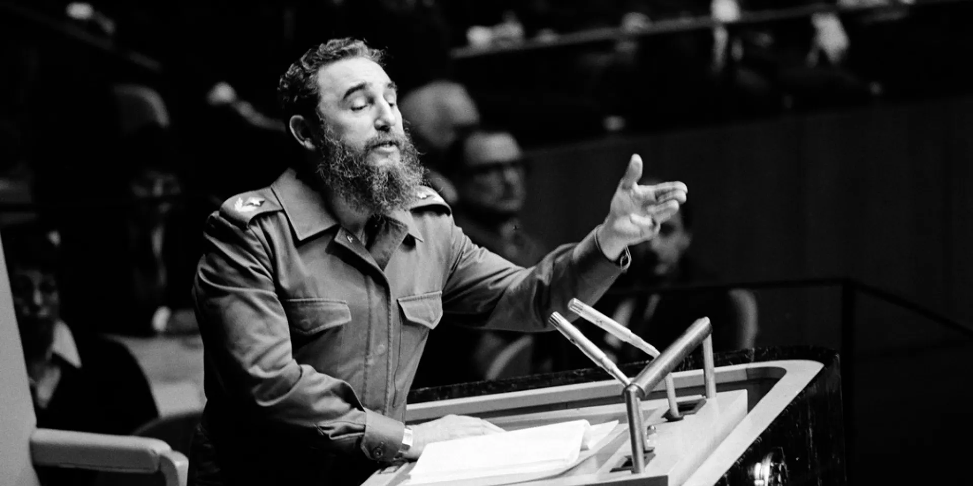Fidel Castro Ruz, líder de la Revolución cubana, habla ante la Asamblea General de la ONU en octubre de 1979.