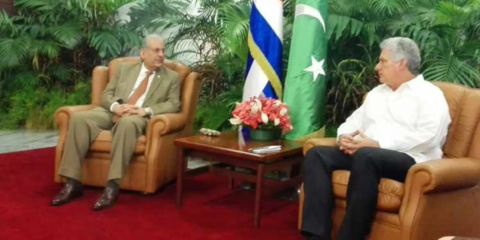 Miguel Díaz-Canel, recibe a Mian Raza Rabbani