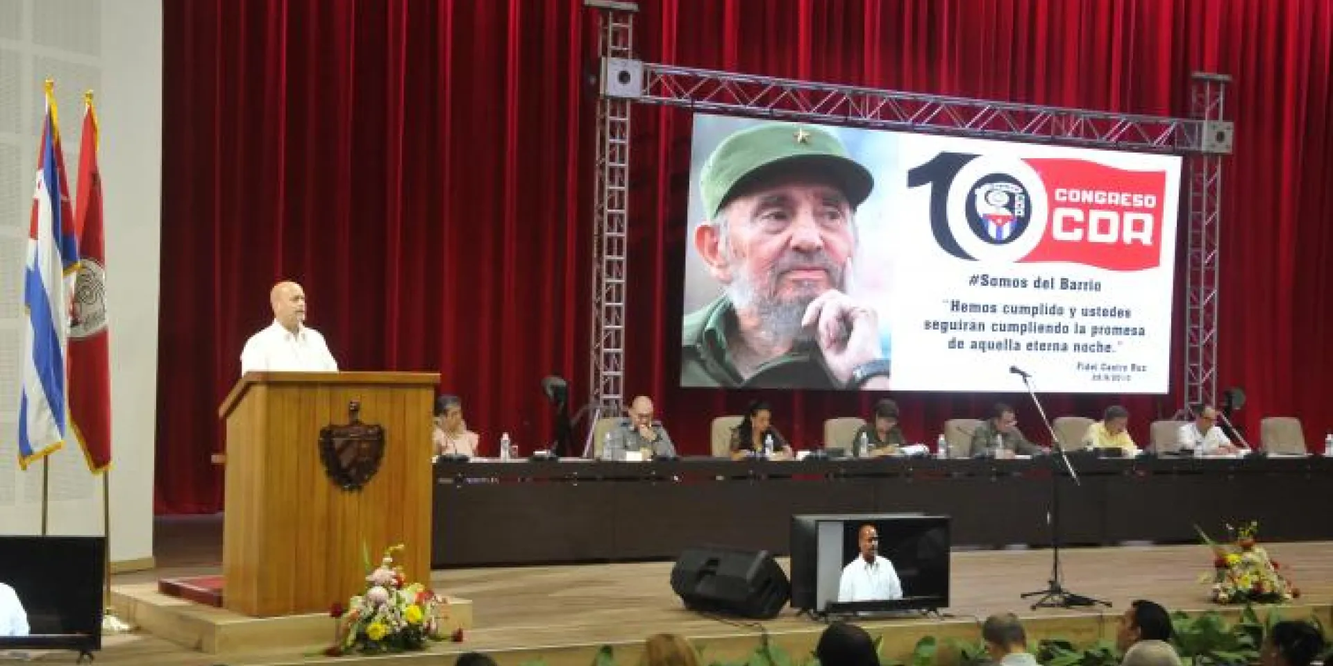 Gerardo Hernández Nordelo significó que los retos y desafíos a que se enfrentan los cdr son inmensos, pero «con la dignidad, la combatividad y el espíritu de resistencia que caracterizan a los revolucionarios cubanos, seguiremos trabajando en aras de perfeccionar la obra de la Revolución». Foto: Ismael Batista Ramírez