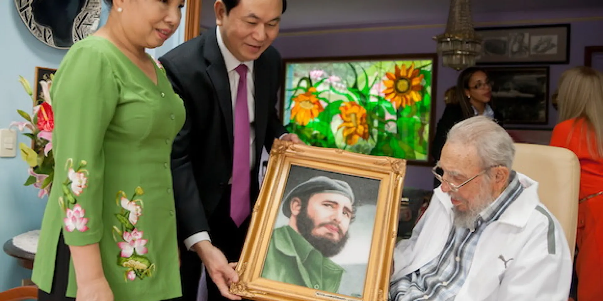 Fidel Castro Ruz y el Presidente de Vietnam,Tran Dai Quang