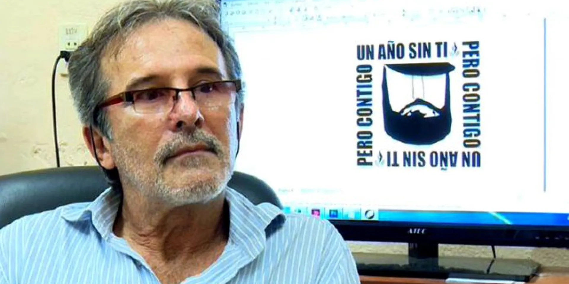 Manuel Villafaña Sacerio, “Villa”, creador de la identidad visual de la jornada “Un año sin ti, pero contigo”.