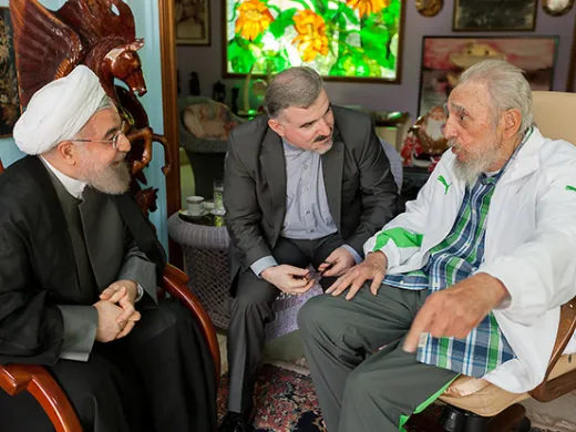 Fidel Castro y Hassan Rouhani, Presidente de la República Islámica de Irán
