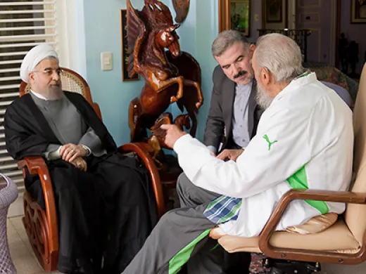 Fidel Castro y Hassan Rouhani, Presidente de la República Islámica de Irán