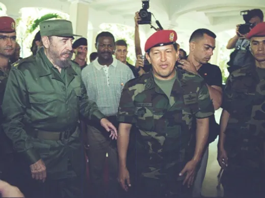 Fidel Castro y Hugo Chávez en Venezuela, 2000