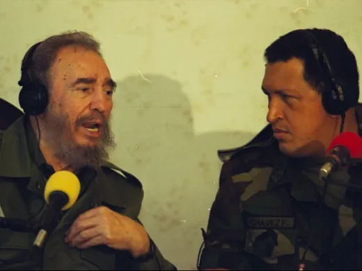 Fidel Castro y Hugo Chávez en Venezuela, 2000