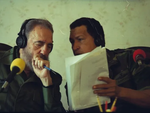 Fidel Castro y Hugo Chávez en Venezuela, 2000