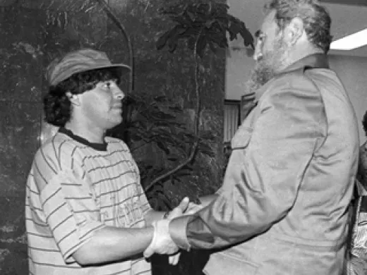 Junto a Diego Armando Maradona