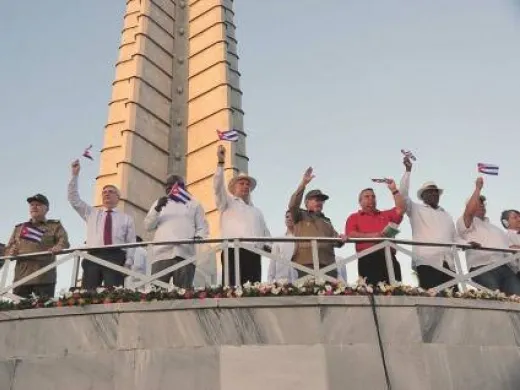Raúl y Díaz-Canel presidieron las celebraciones por el 1ro. de mayo en la Plaza de la Revolución José Martí. Autor: Estudios Revolución Publicado: 01/05/2019 
