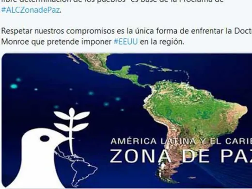 Cuba afirma necesidad de mantener a América Latina como zona de paz Cuba afirma necesidad de mantener a América Latina como zona de paz