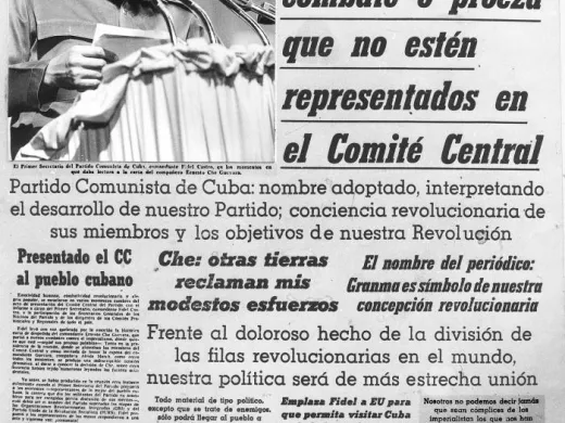 Portada del primer ejemplar del periódico Granma. Foto: Archivo de Granma