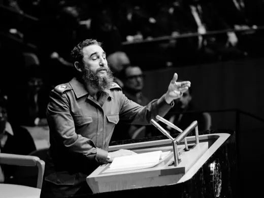 Fidel Castro Ruz, líder de la Revolución cubana, habla ante la Asamblea General de la ONU en octubre de 1979.