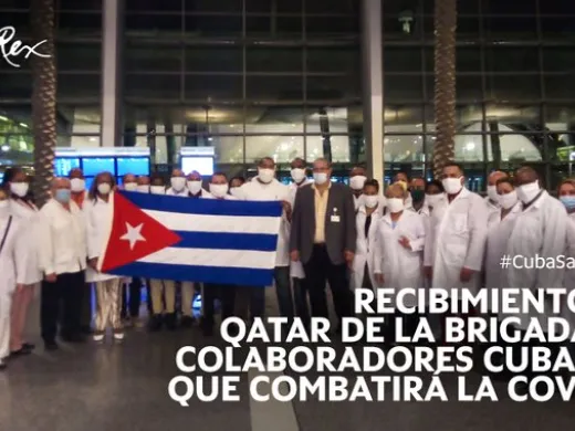 Médicos cubanos en Catar. Foto: Cancillería Cuba/ Twitter.