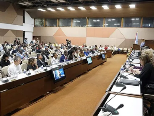 Los ministros de Educación del G77+China, reunidos en La Habana. Foto: PL.